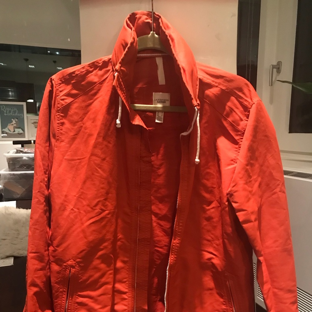 Land’s End orange parka jacket